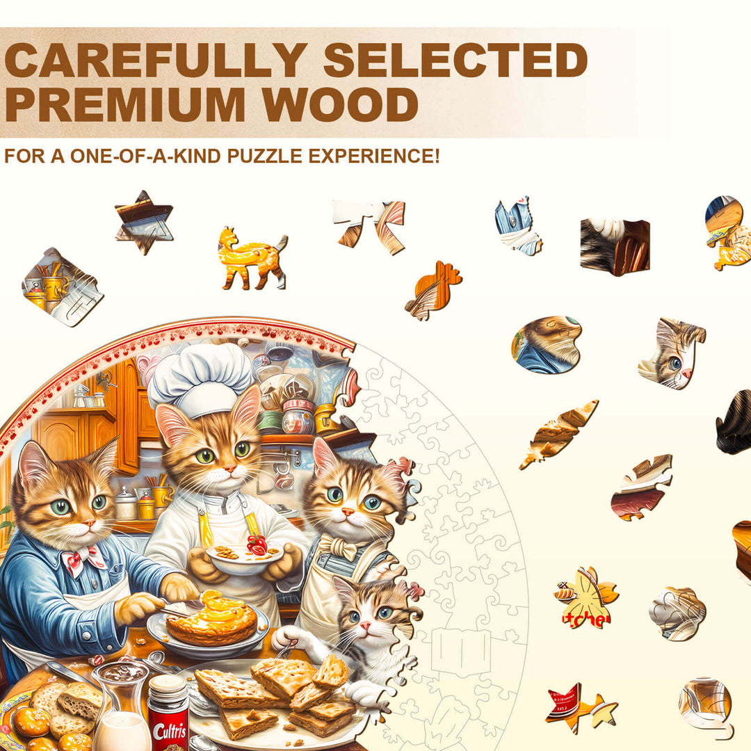 Cat's Kitchen Wooden Jigsaw Puzzle