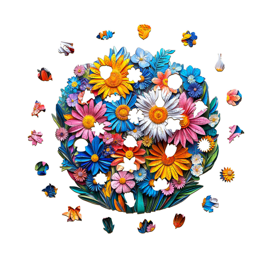 Paper flower Wooden Jigsaw Puzzle