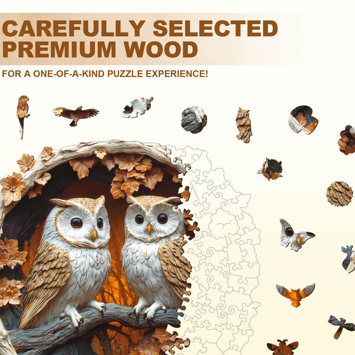 Woodcarving Owl Wooden Jigsaw Puzzle