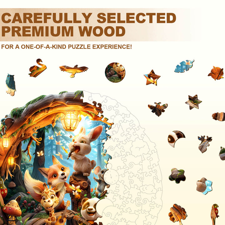 Animal party-1 Wooden Jigsaw Puzzle