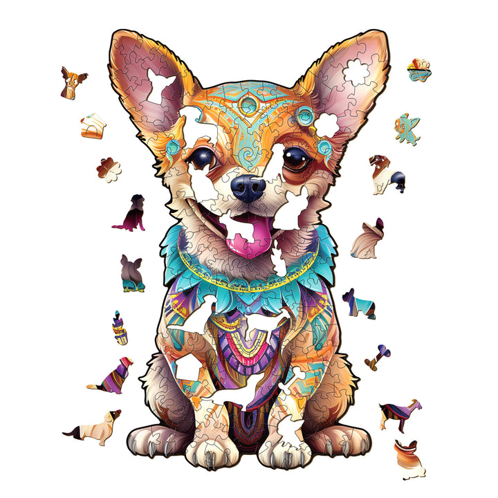 Happy Chihuahua Wooden Jigsaw Puzzle