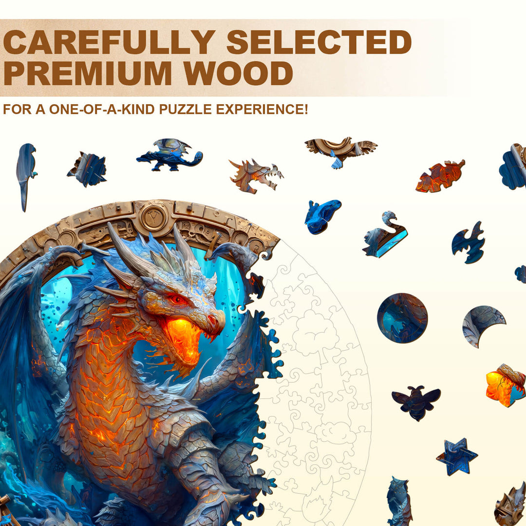 Elements Water Dragon Wooden Jigsaw Puzzle