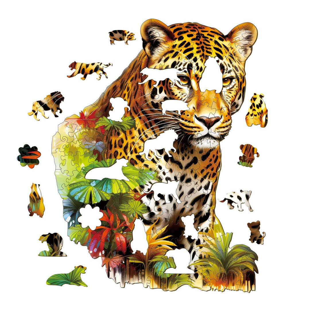 Jungle Cheetah Wooden Jigsaw Puzzle