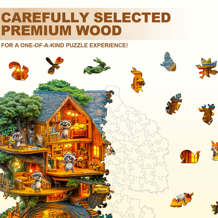 Waschbär Haus Holz-Puzzle