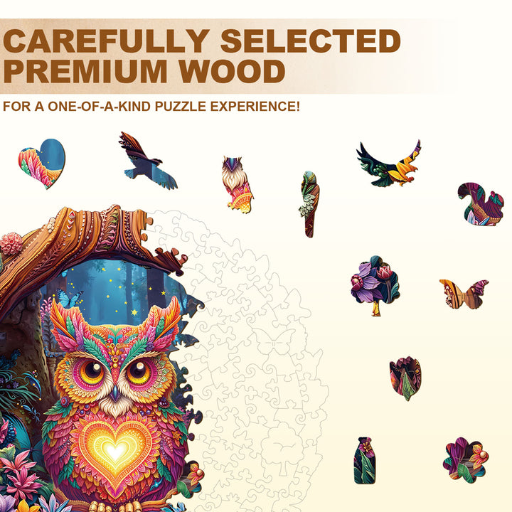 Loving Owl Wooden Jigsaw Puzzle