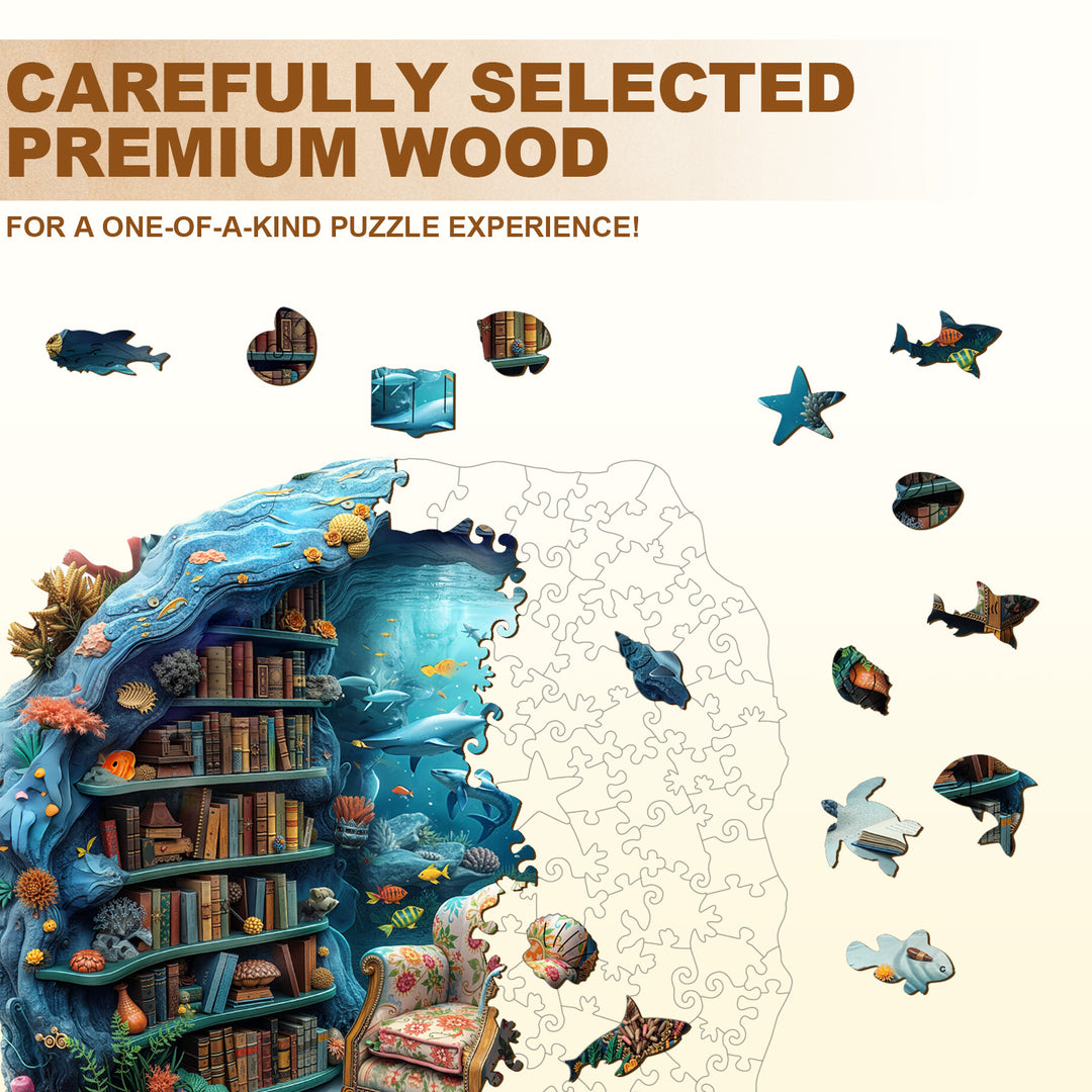 Undersea Book House Wooden Jigsaw Puzzle