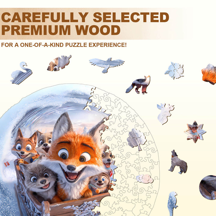 3D Schlitten Fuchs Holz-Puzzle