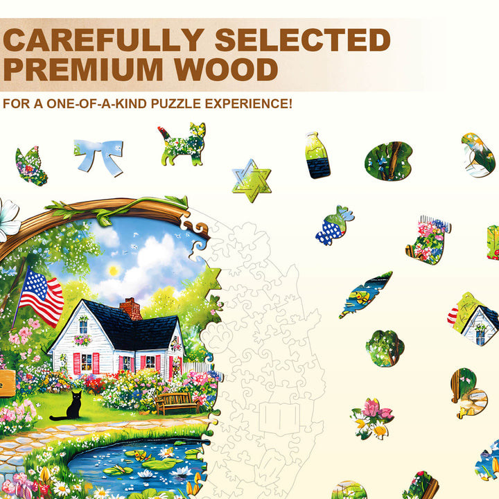 In the Village Wooden Jigsaw Puzzle