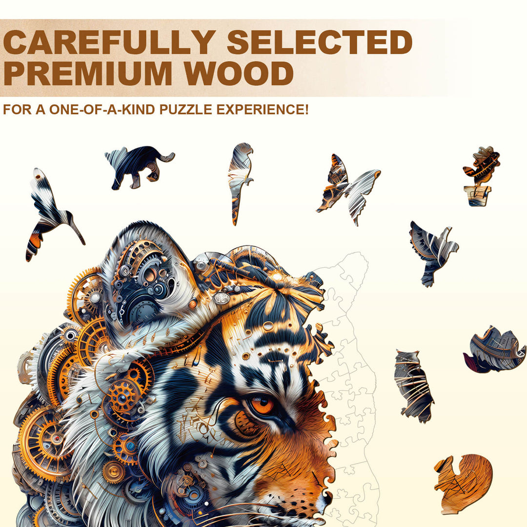 Golden mechanical tiger Wooden Jigsaw Puzzle