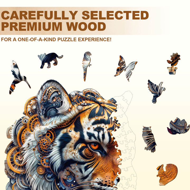 Golden mechanical tiger Wooden Jigsaw Puzzle
