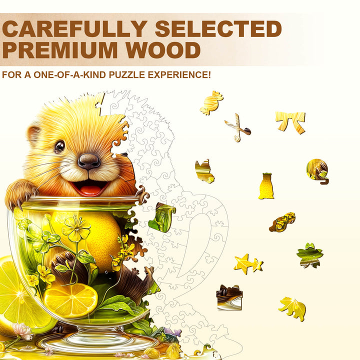 Lovely Beaver Wooden Jigsaw Puzzle