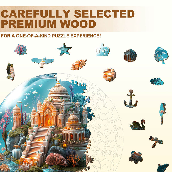 Underwater Mandala Temple Wooden Jigsaw Puzzle
