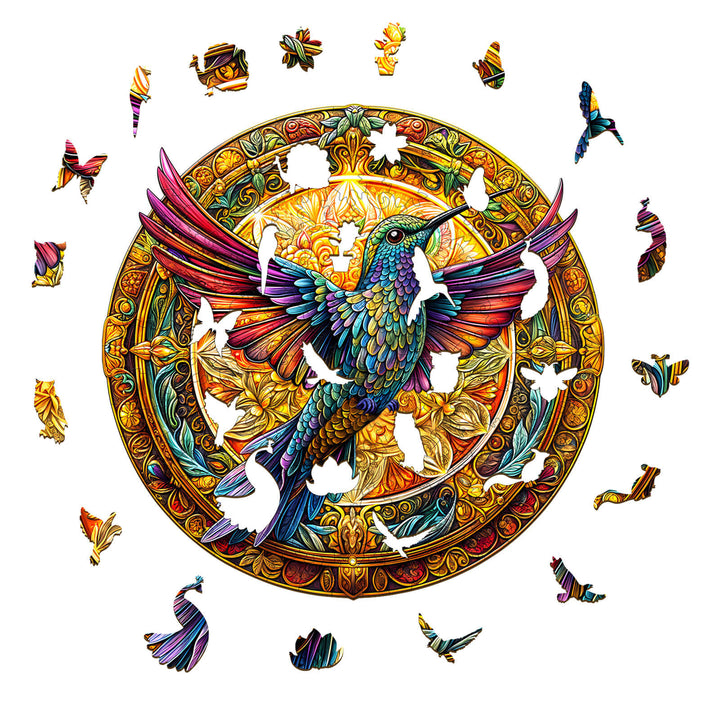 Puzzle en bois vintage colibri-2