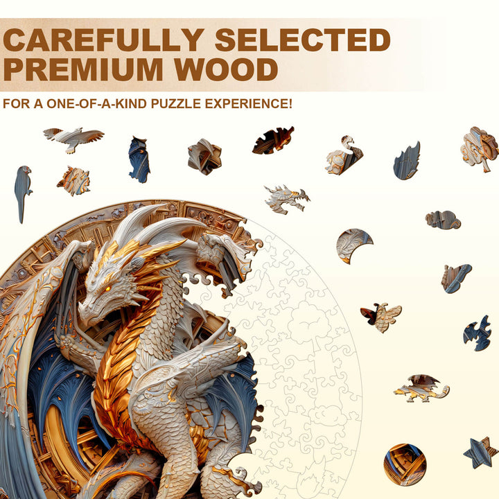 Elements Metal Dragon Wooden Jigsaw Puzzle