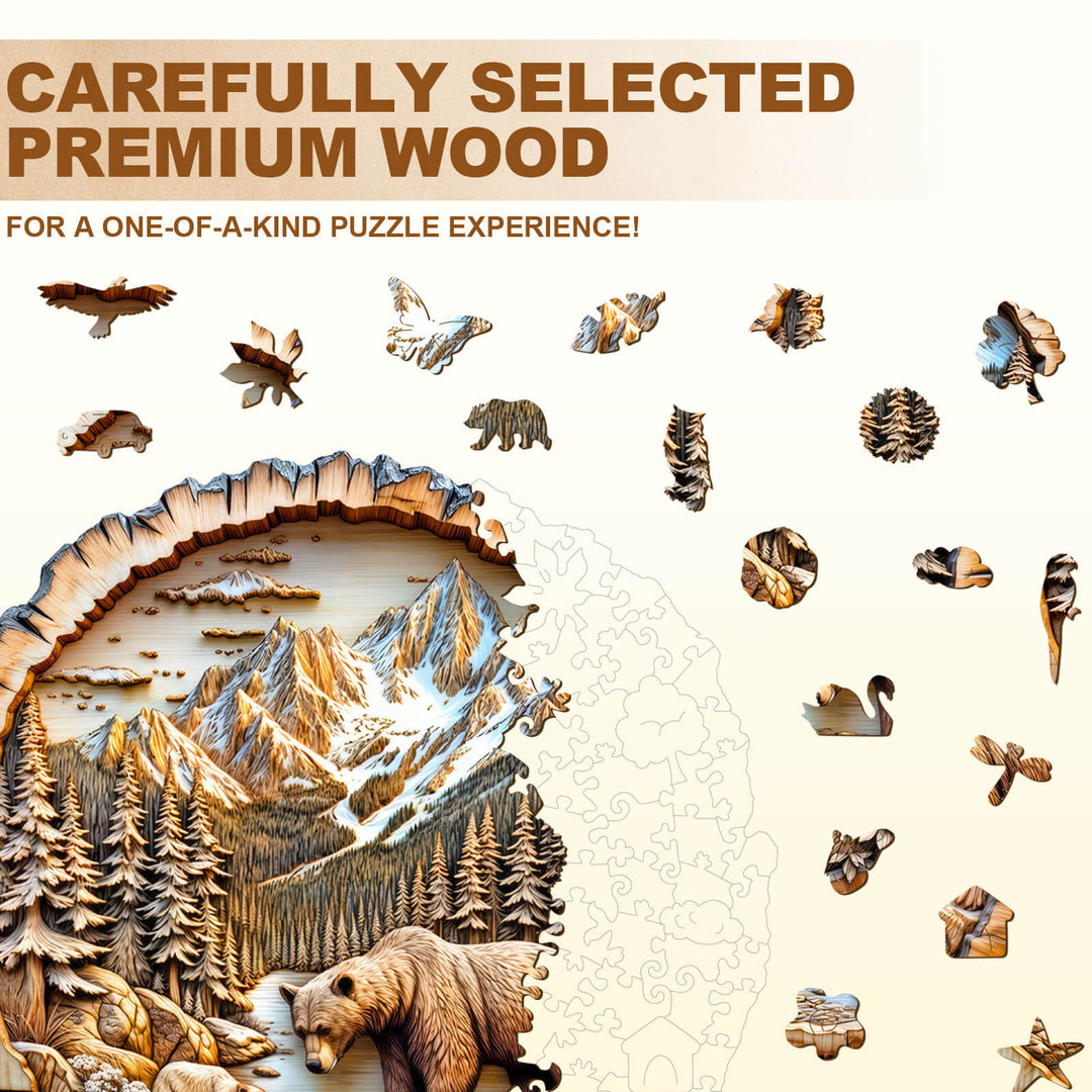 Annual ring Bear Wooden Jigsaw Puzzle