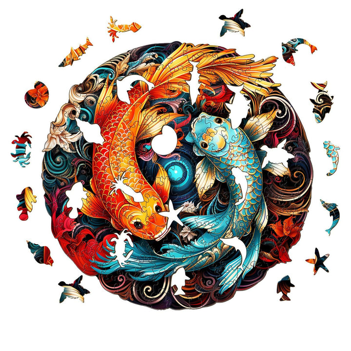 Yin Yang Fish-1 Wooden Jigsaw Puzzle