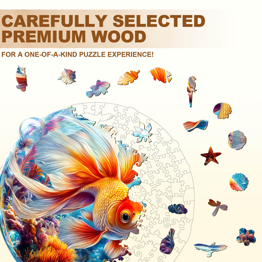 Bubble Goldfish Wooden Jigsaw Puzzle