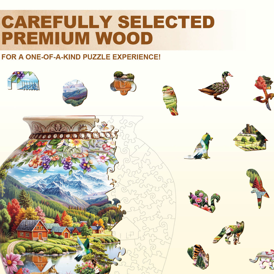 Pastoral vase Wooden Jigsaw Puzzle