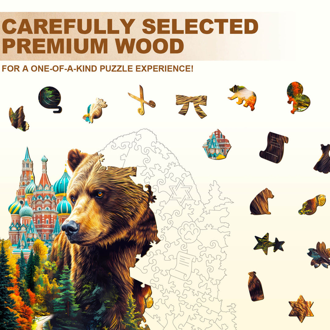 Bär und Basilika Holzpuzzle