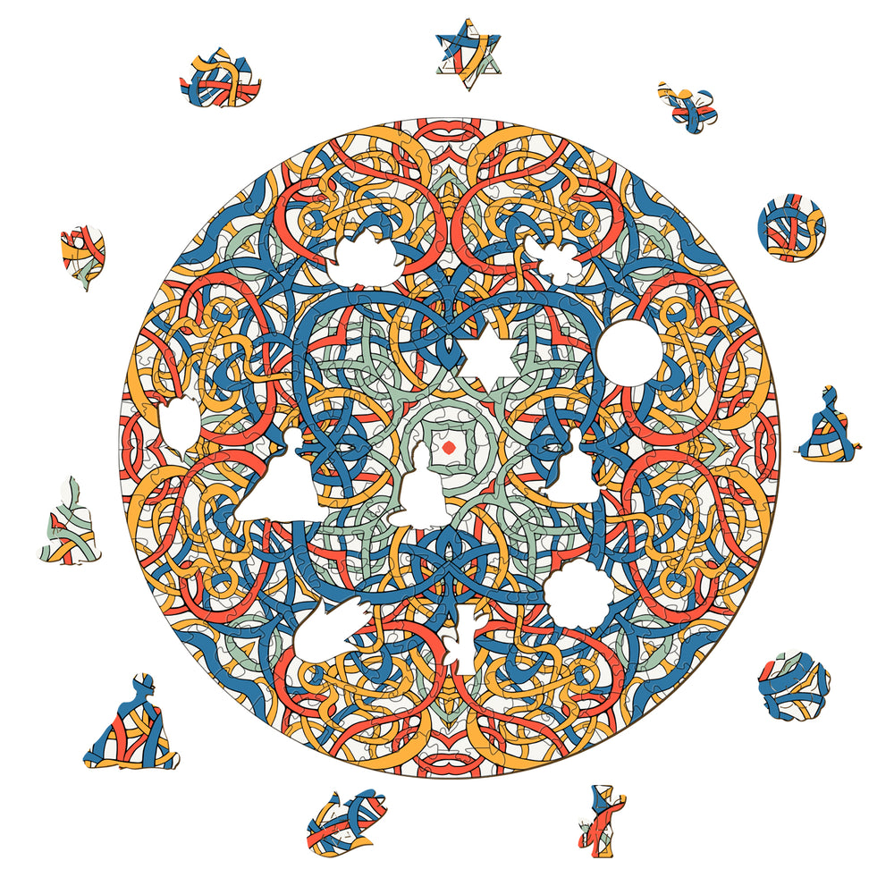 Intricate mandala design featuring vibrant colors and Celtic patterns by artist Lori Anne McKague, perfect for art lovers.