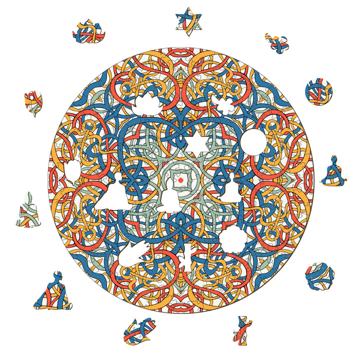 Intricate mandala design featuring vibrant colors and Celtic patterns by artist Lori Anne McKague, perfect for art lovers.