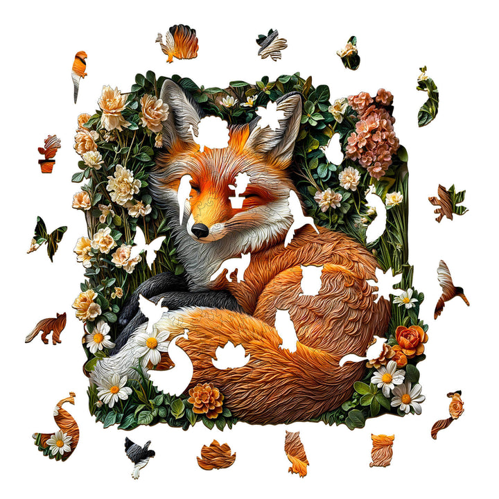 fox in grass Wooden Jigsaw Puzzle