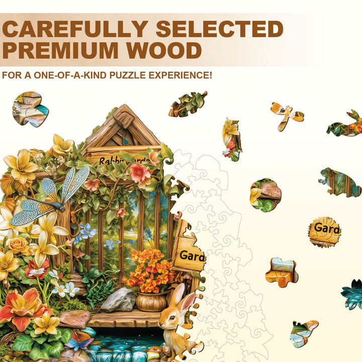 Rabbit Garden Wooden Jigsaw Puzzle