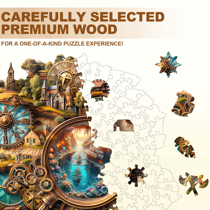 Wooden jigsaw puzzle made from premium wood, showcasing vibrant colors and intricate designs for an engaging experience.