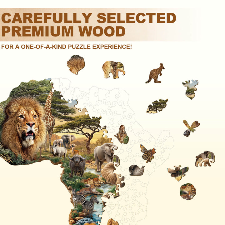 Puzzle en bois d'animaux africains