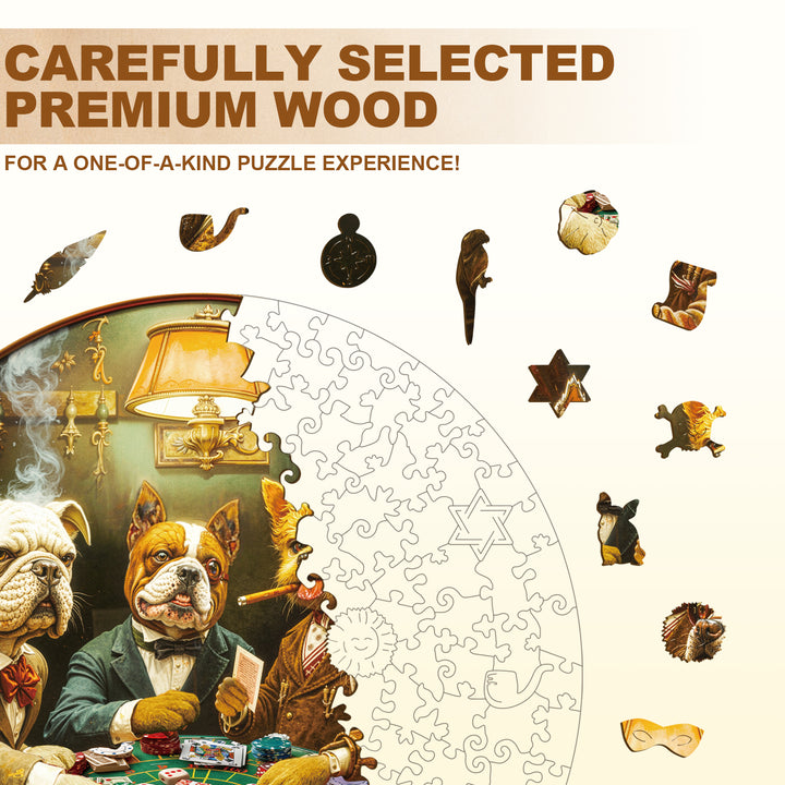 Poker Hound Wooden Jigsaw Puzzle