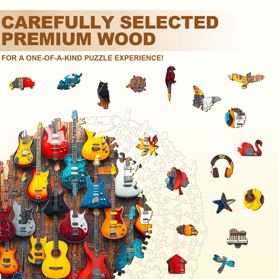 Guitar Wall Wooden Jigsaw Puzzle
