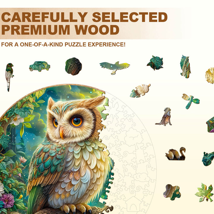 Mondschein-Eule Holzpuzzle