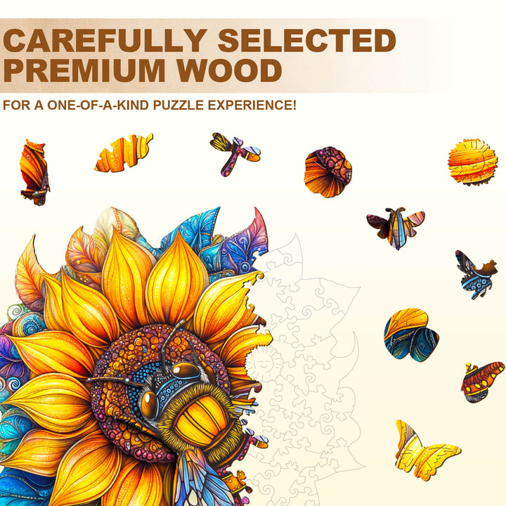 Bee in Bloom Wooden Jigsaw Puzzle