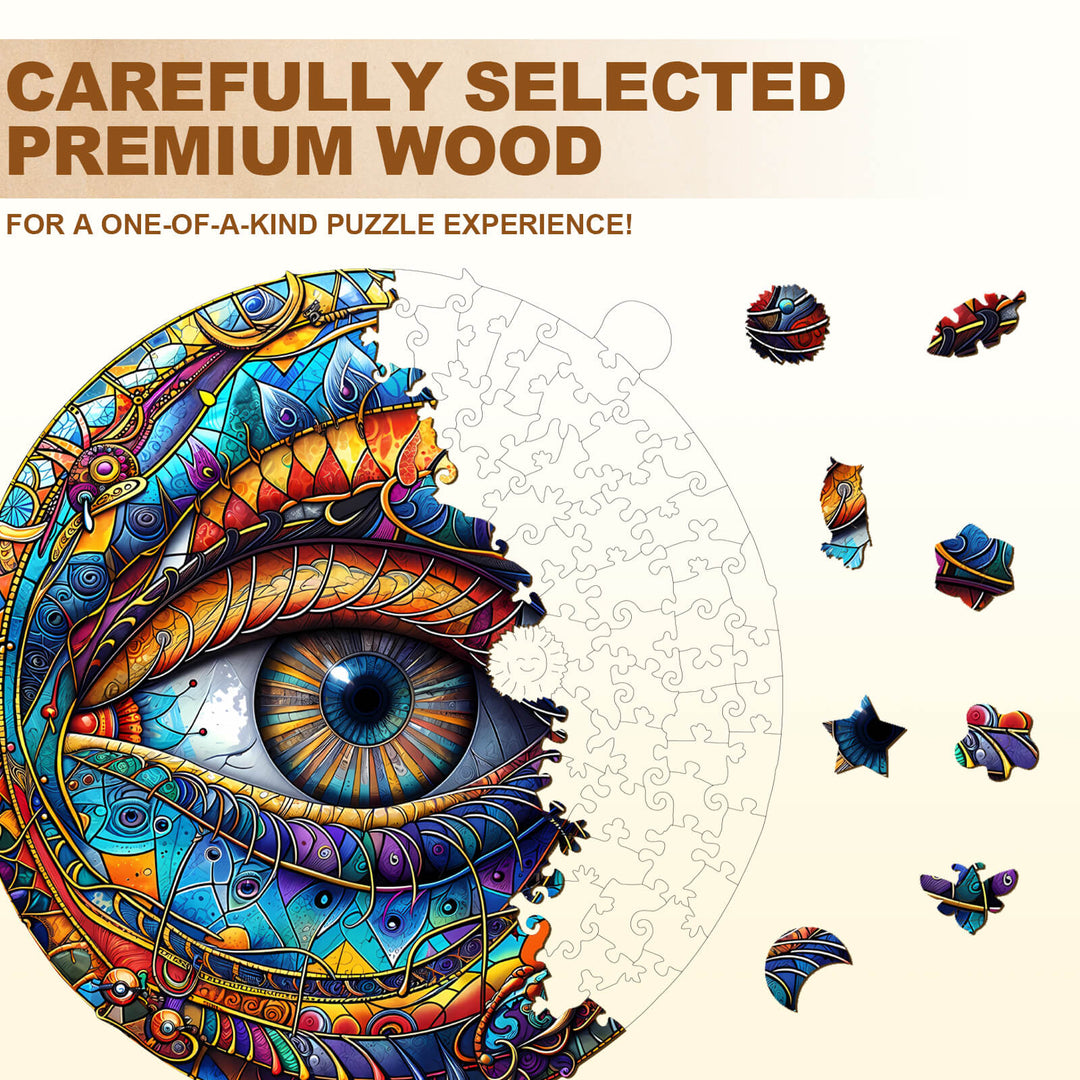 Mysterious eyes-2 Wooden Jigsaw Puzzle