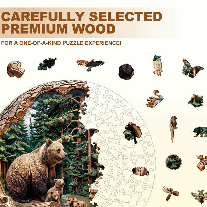 Puzzle en bois Famille d'ours de la forêt