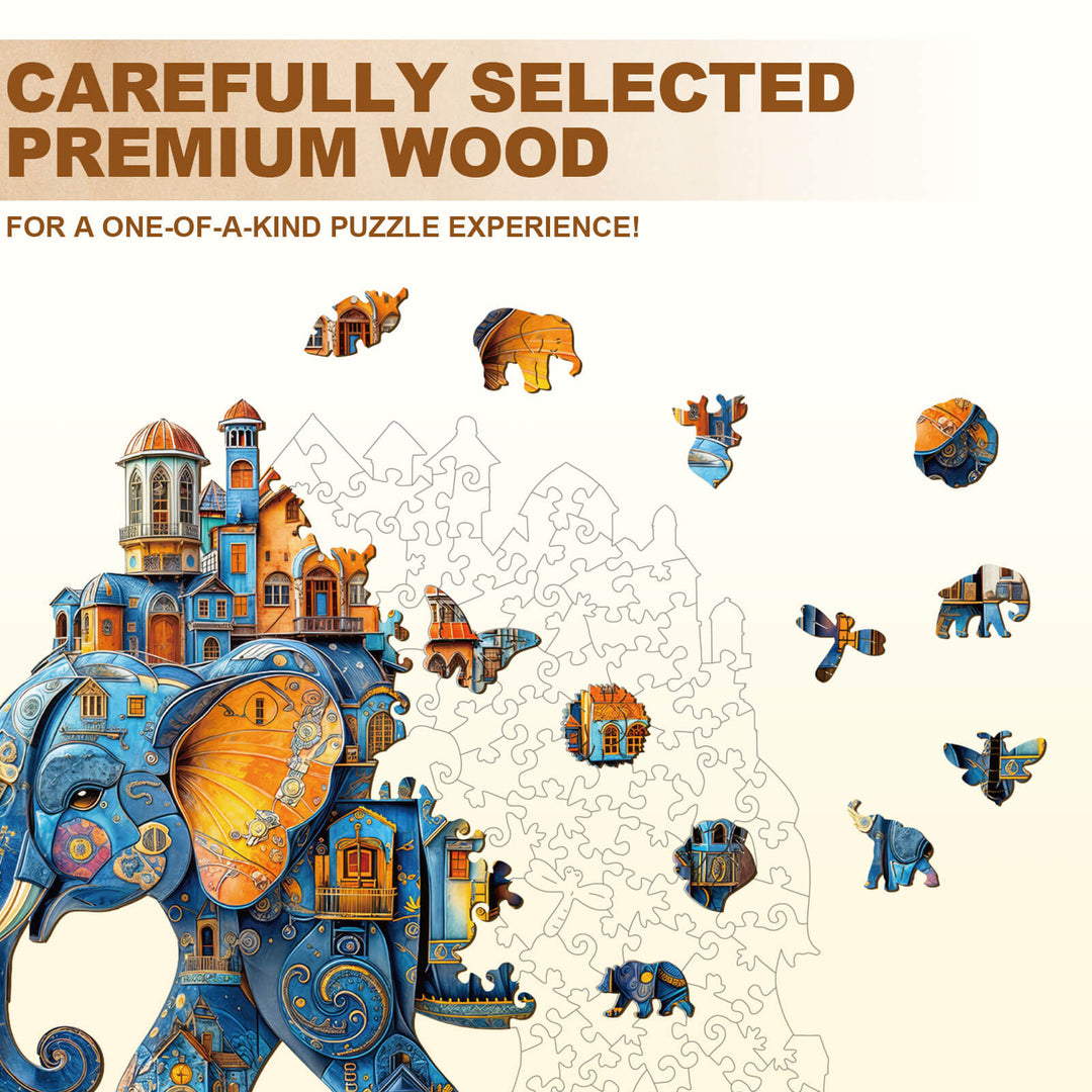 Rompecabezas de madera de elefante para la casa