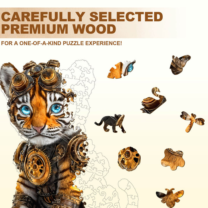 Punk tiger Wooden Jigsaw Puzzle