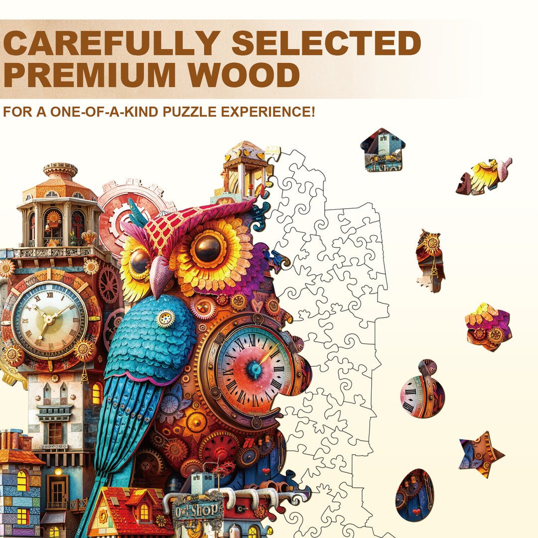 Owl Castle Wooden Jigsaw Puzzle