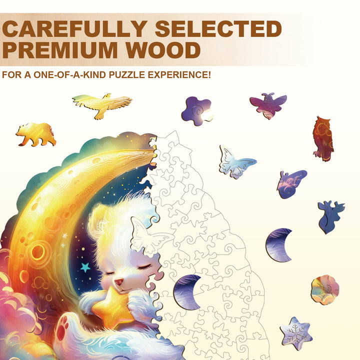 Sleep tight bear Wooden Jigsaw Puzzle