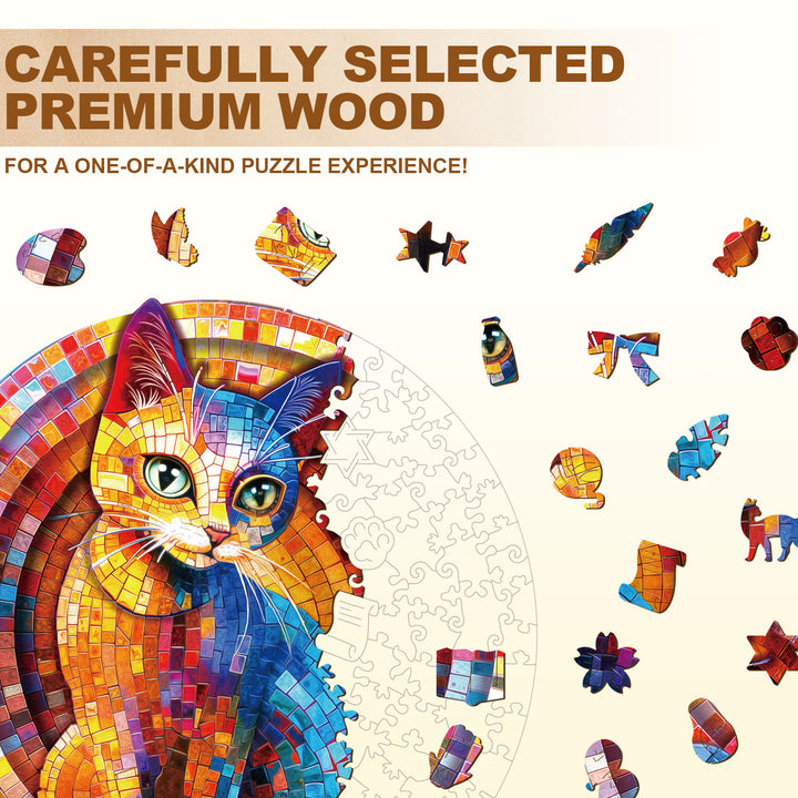 Pixel Kitty Wooden Jigsaw Puzzle