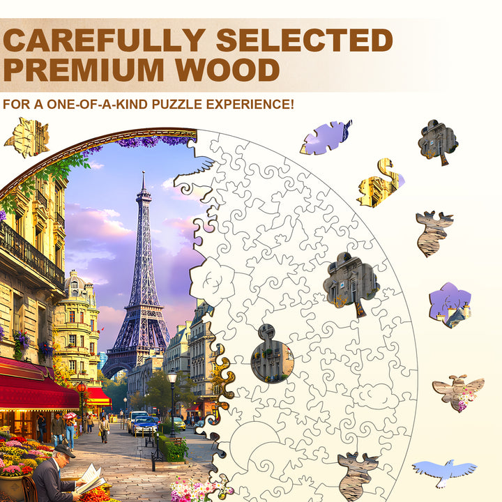 Street scenes of Paris Wooden Jigsaw Puzzle