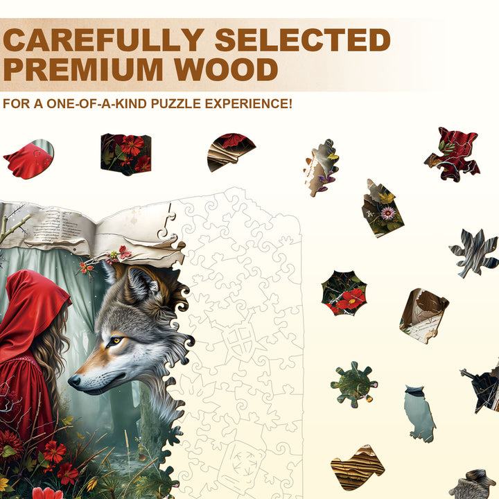 Wolf and the Maiden Wooden Jigsaw Puzzle