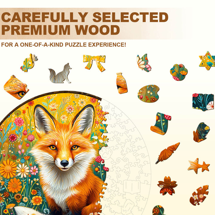 Fantasy Garden Guardian-Fox Wooden Jigsaw Puzzle