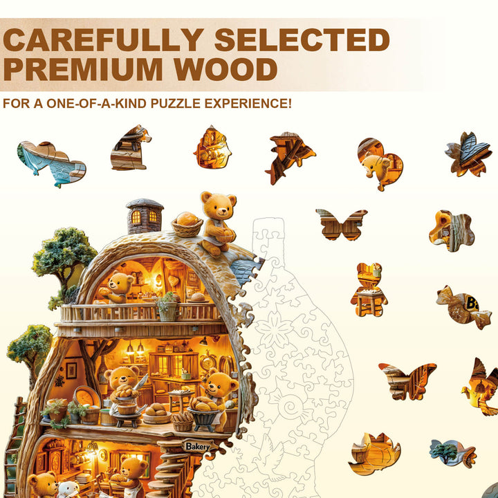 Little Bear Bakery Wooden Jigsaw Puzzle