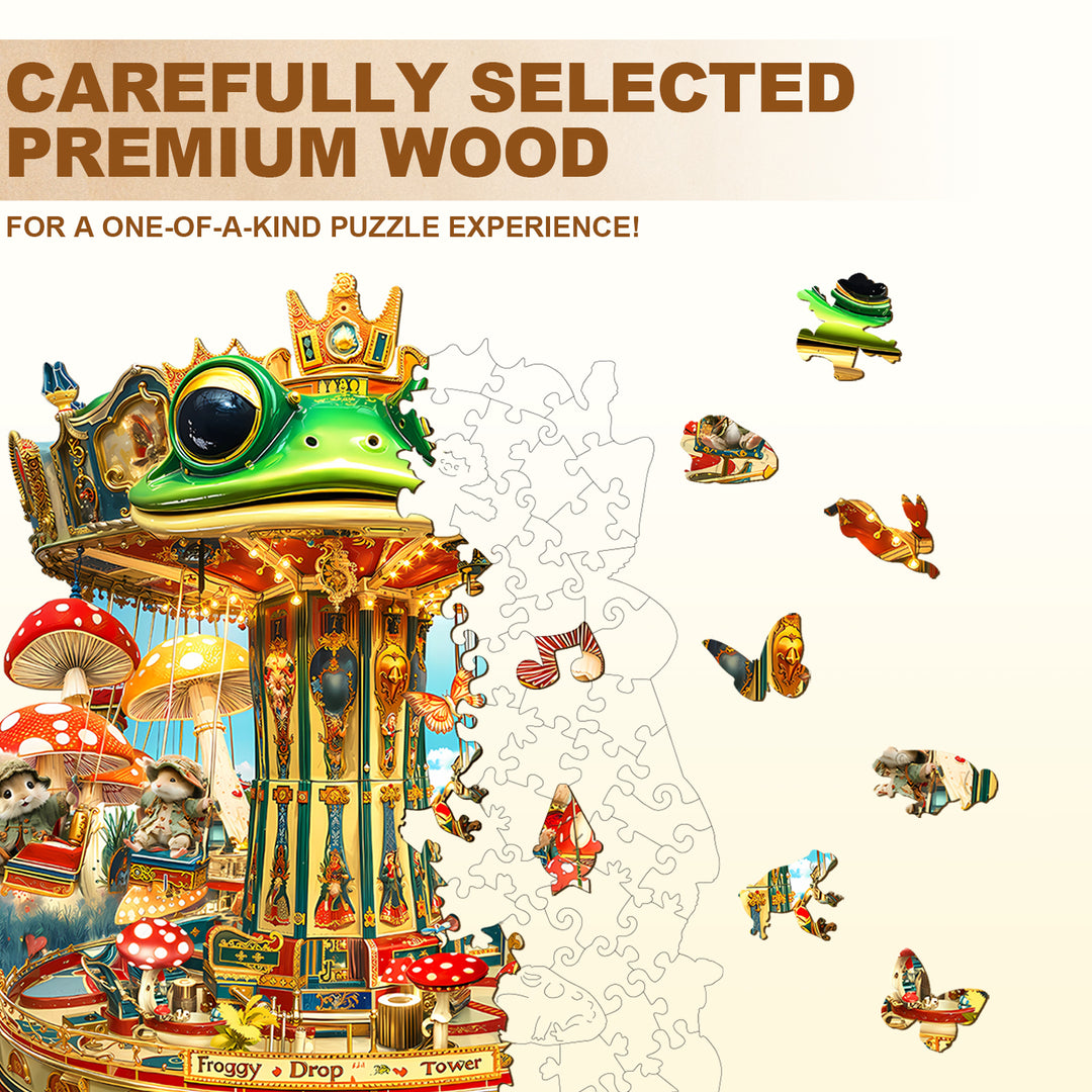 Froggy Drop Tower Wooden Jigsaw Puzzle