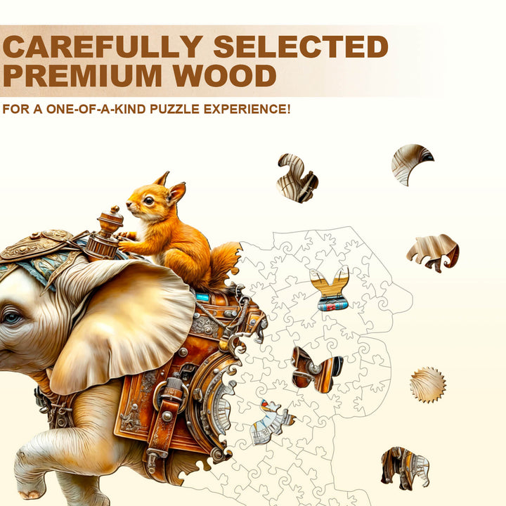 adventurous elephant-2 Wooden Jigsaw Puzzle