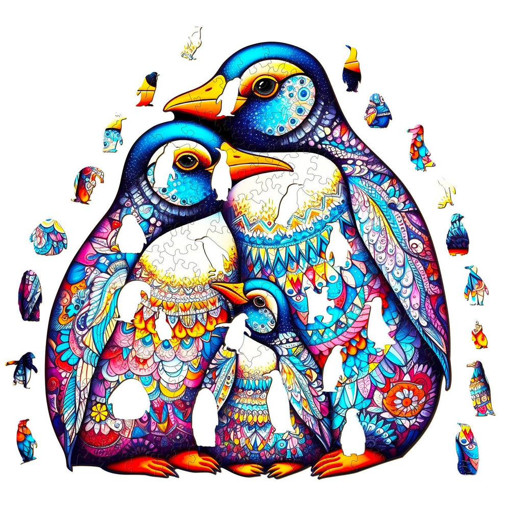 Penguin Family -2 Wooden Jigsaw Puzzle-Woodbests