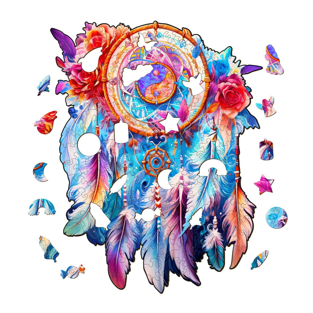 Yin Yang Dream Catcher Wooden Jigsaw Puzzle