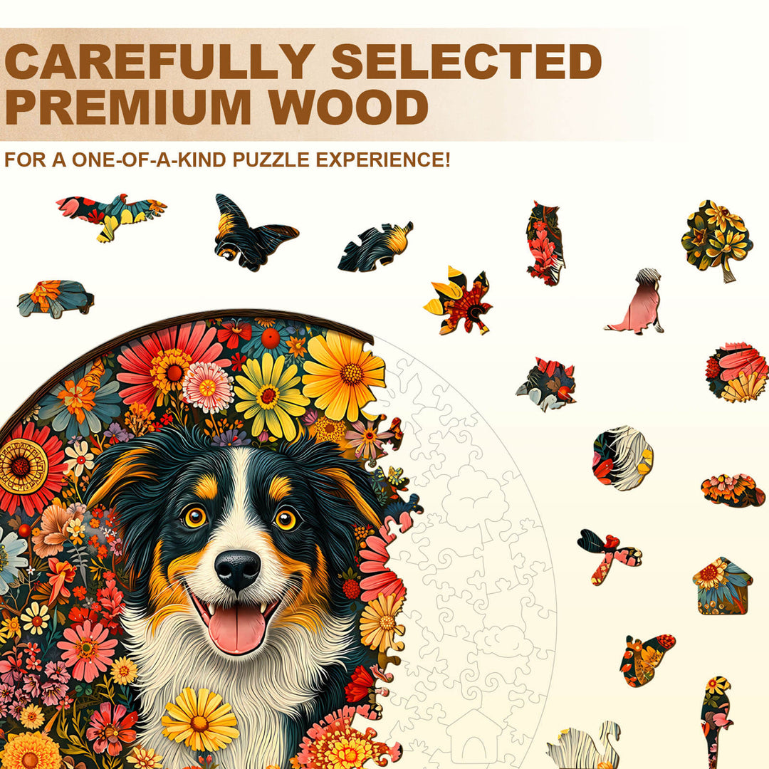 Fantasy Garden Guardian-Dog Wooden Jigsaw Puzzle