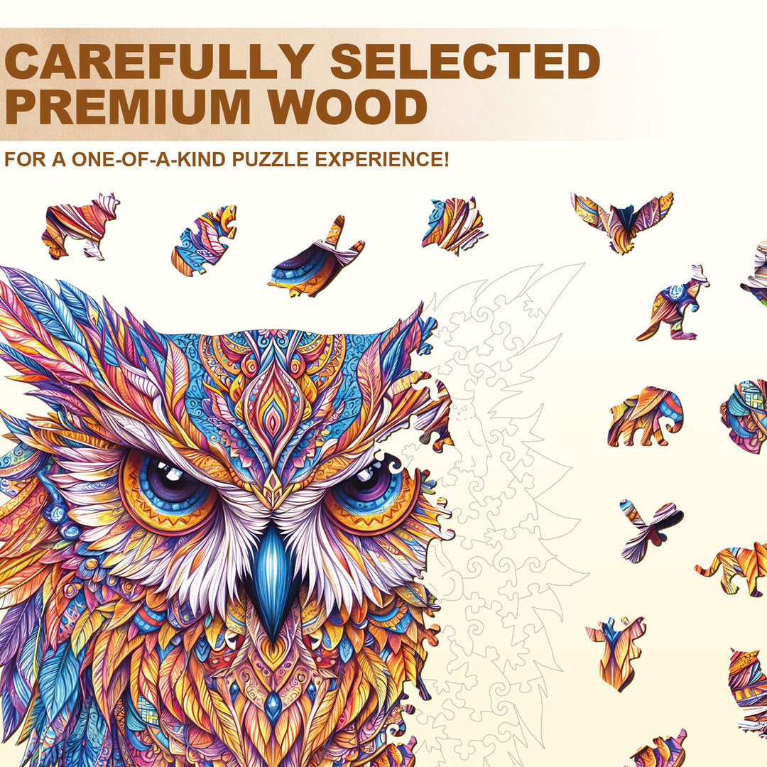 Color owl Wooden Jigsaw Puzzle